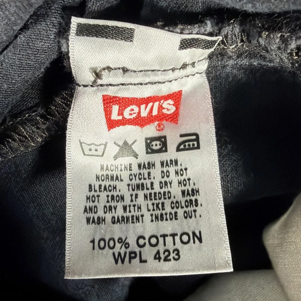 Levis 501 Button Fly Black Jeans Mens‎ 40 X 30 (FITS 37 X 29) Cotton Denim
